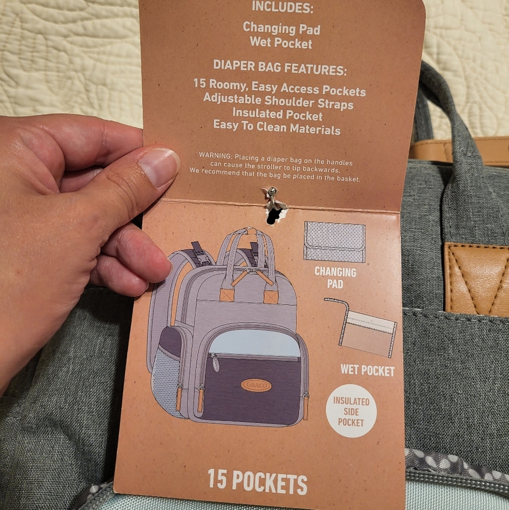 NWT Graco Diaper Bag - Picture 2 of 4